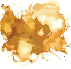 Rich Brown Watercolor Paint Stain,Vector Graphic.