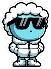 Fototapeta premium Eine minimalistische coole Vektor-Comicfigur als Sticker