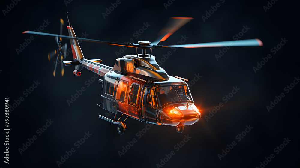 Poster helicopter machine icon 3d