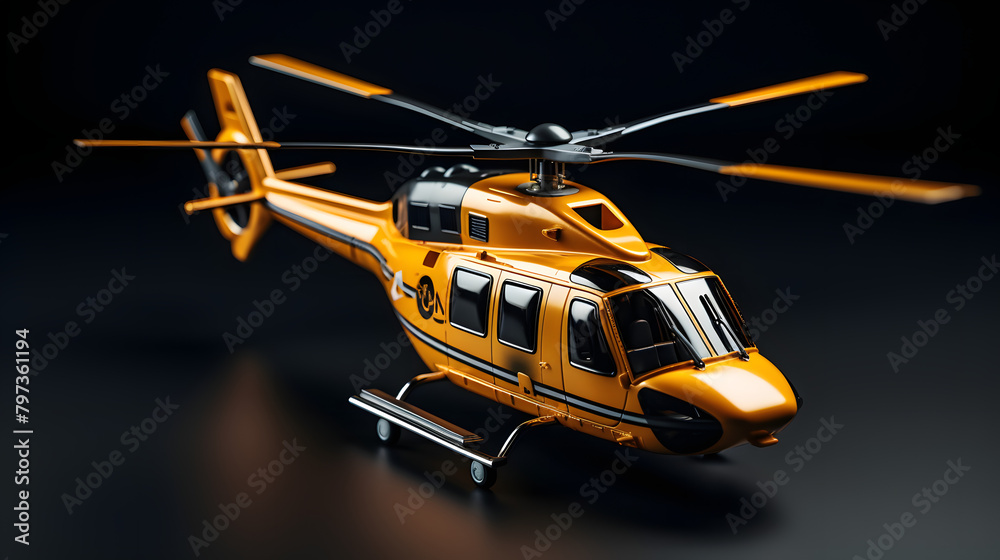 Wall mural helicopter machine icon 3d