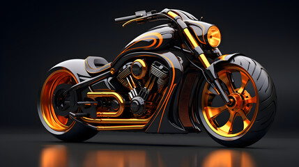 Motorcycle machine icon 3d