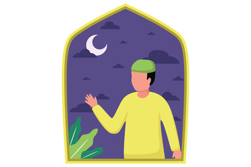 Ramadan Kareem Flat Illustration Design