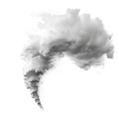 Air wind white cloud, tornado of effect isolate on transparent png.