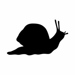 black silhouette of a walking snail © Kuldi