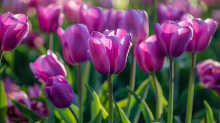 purple tulips in the garden