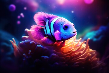 a purple and white fish