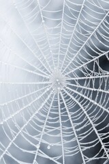 Obraz premium a spider web with water droplets on it