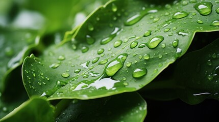 water droplets on a leaf