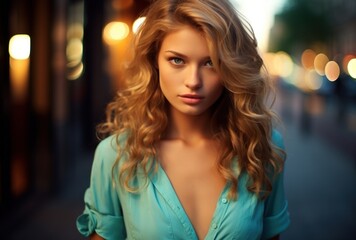 Obraz premium a woman with long blonde hair