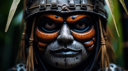 Naklejka premium a person wearing a mask