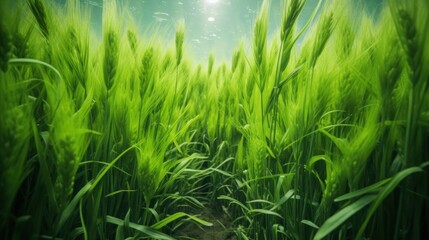 a green plants under water