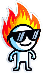 Eine minimalistische coole Vektor-Comicfigur als Sticker