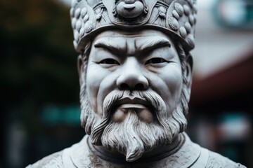 a statue of a man with a beard and crown