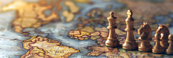 Concept of geopolitics or worldwide economy chess,
