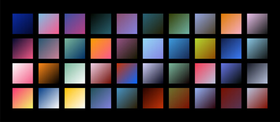 Set of gradient palette. Colorful UI gradients collection for web or mobile. Vector template