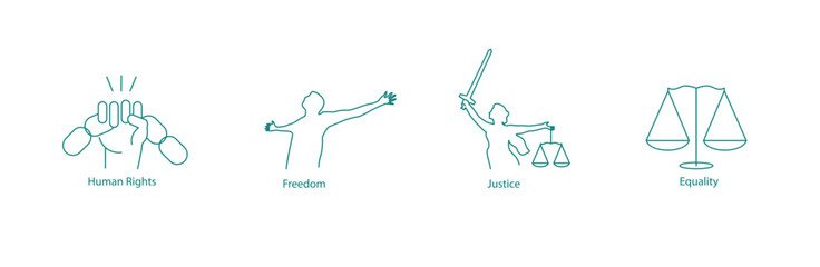 Vector Icons: Human Rights, Freedom, Justice, and Equality Advocacy