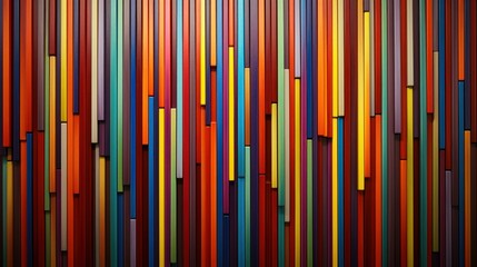 a wall of colorful sticks