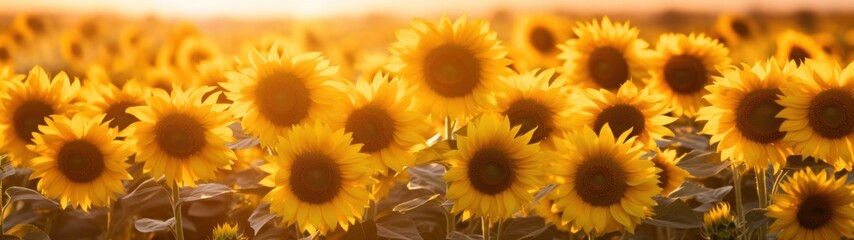 Fototapeta premium a group of sunflowers in a field