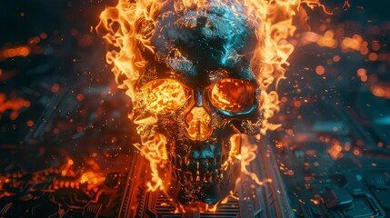 Burning Skull, A symbol of mortality and danger
