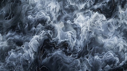 Stormy Grey Marble Texture, Dramatic Cloud-like Swirls and Dark Veins