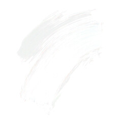 White ink brush stroke, white brush splashes isolated on transparent png.