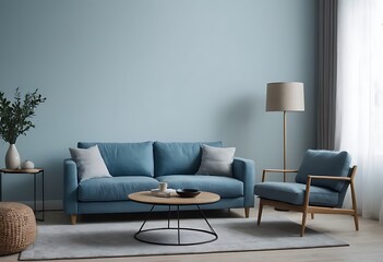 Frame mockup, ISO A paper size. Living room poster mockup. Interior mockup with house white background. Modern interior design. 3D render
