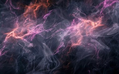 Abstract electric lines, smoky fractal patterns, digital illustration artwork that provides a very beautiful dark background