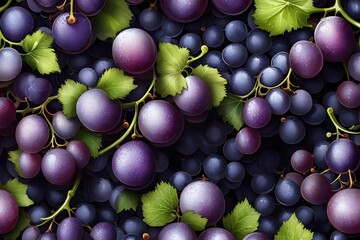 Fresh grapes seamless background, adorned with glistening droplets of water. Healthy food concept. 