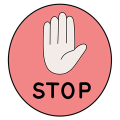 Obraz premium Palm stop image in red circle 