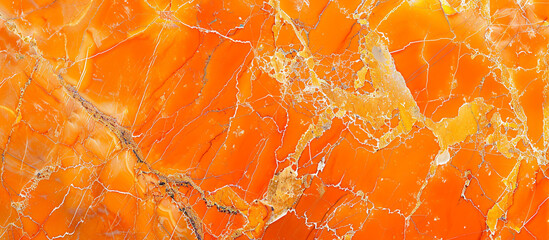 Vibrant tangerine orange marble with bright orange and yellow veins, ideal for a lively and energetic backdrop
