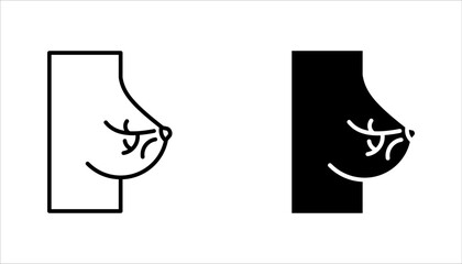 Boob vector icon set, breast symbol. Modern, vector illustration on white background