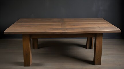 Solid wooden table with a worn and weathered look.generative.ai
