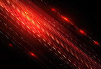  Red light streaks on black background, light effect, glowing light effects, red lines, glow line effect. Created with Ai