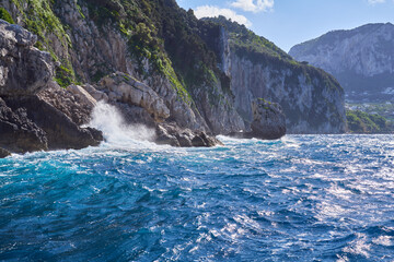 The coastline of the island of Capri, Campanian Archipelago, Italy
