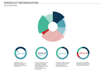 Business pie data analysis charts in color. Vector elements charts.