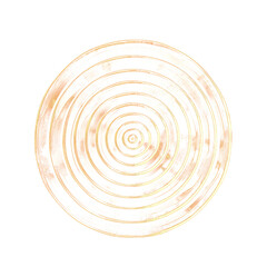 The gold particles circle are sprinkled in the air to form a thin isolated on transparent png.	