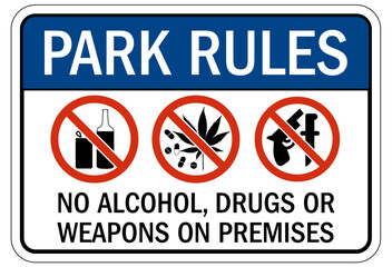Obraz premium No weapon sign no alcohol, drugs or weapon on premises