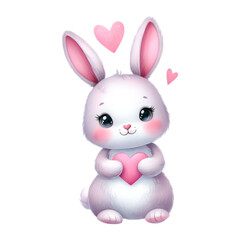 cute bunny love clipart transparent