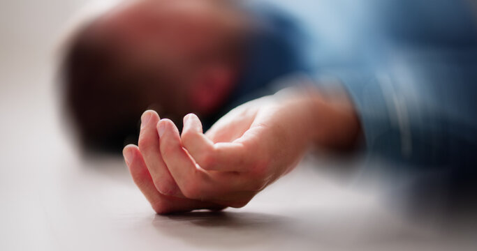 Epilepsy Seizure. Man With Overdose Failure