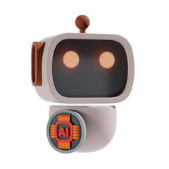Naklejka premium ai robot 3d icon and illustration