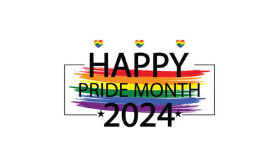 Vibrant Pride Text Illustration Design for Pride Month 2024
