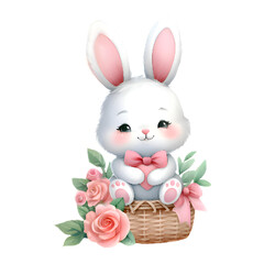Obraz premium cute bunny love clipart transparent