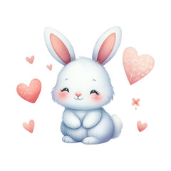 cute bunny love clipart transparent