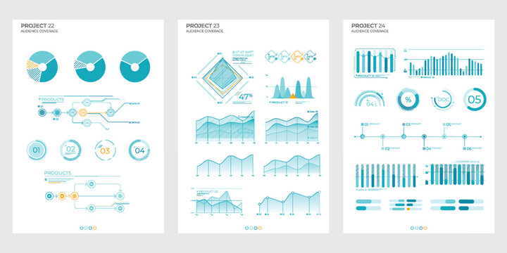 Finance elements commercial charts. Abstract vector illustration.