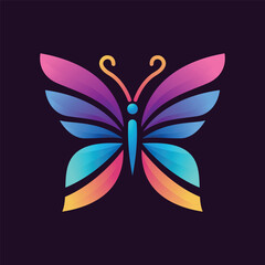 Butterfly Icon in Full Gradient Color