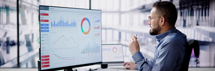 Naklejka premium KPI Business Analytics Data Dashboard