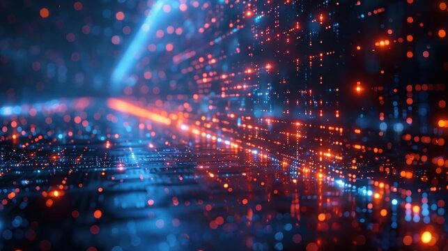 Cyber information structure and data flow with a futuristic theme