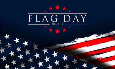 Flag Day in the United States of America. Vector banner design template , June 14th 