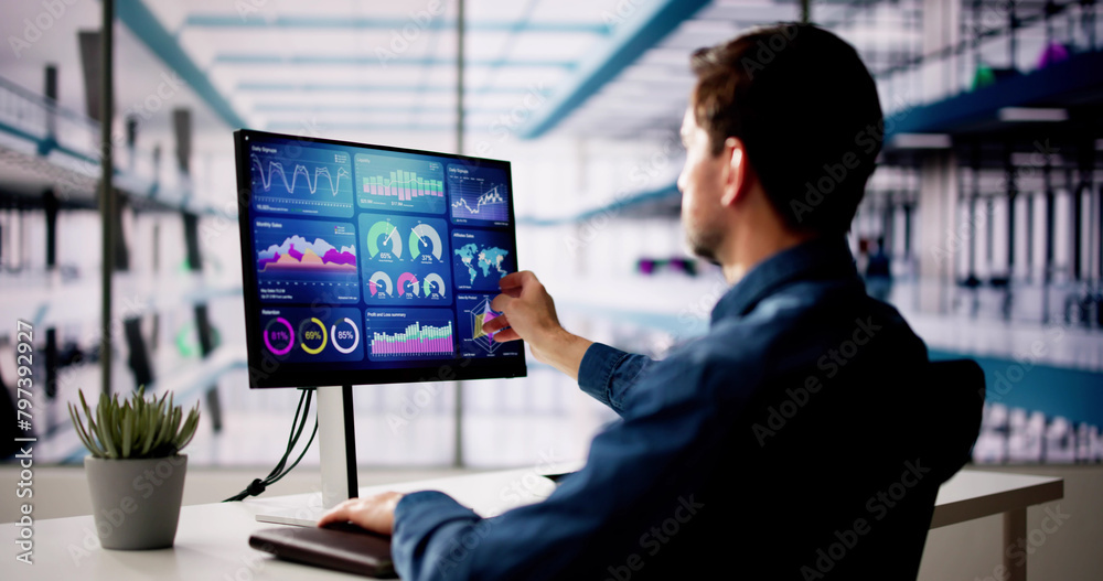 Aufkleber kpi business analytics data dashboard