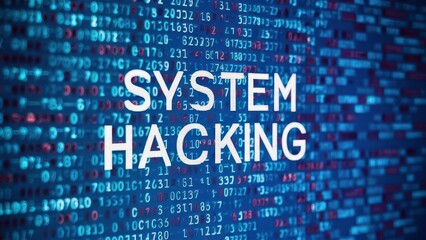 Obraz premium Code Breach Background with Blue Code and Virus Warning